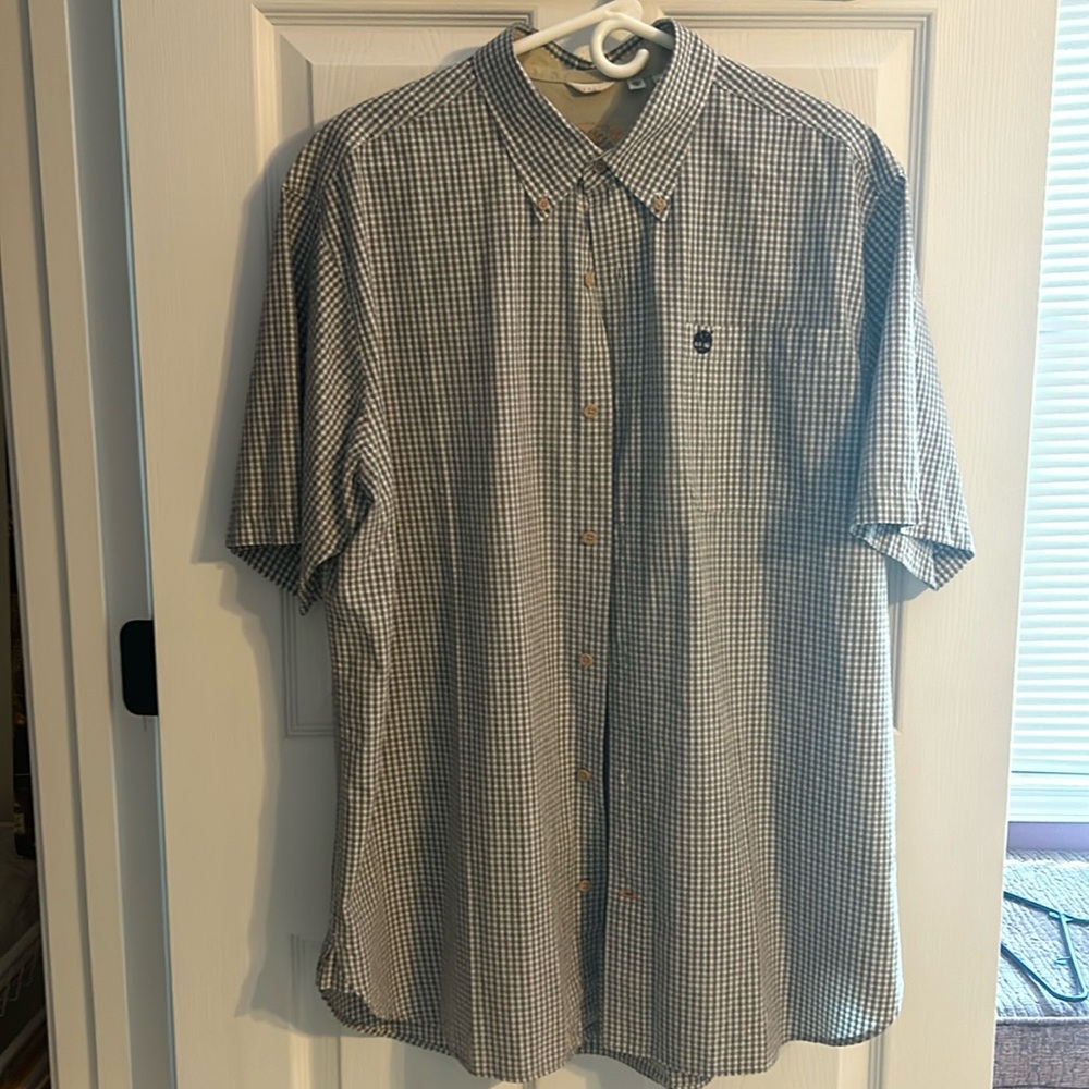 Timberland men’s button down shirt, Size XL/TG, black and white